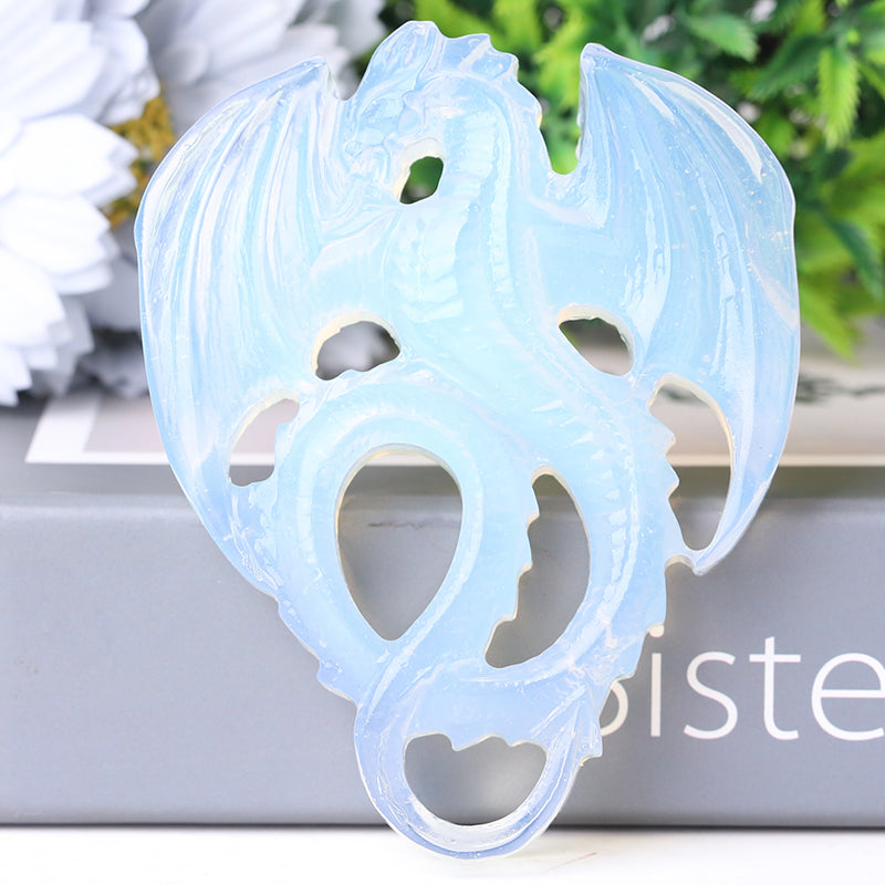 4-inch Crystal Dragon Carving for Decoration & Healing