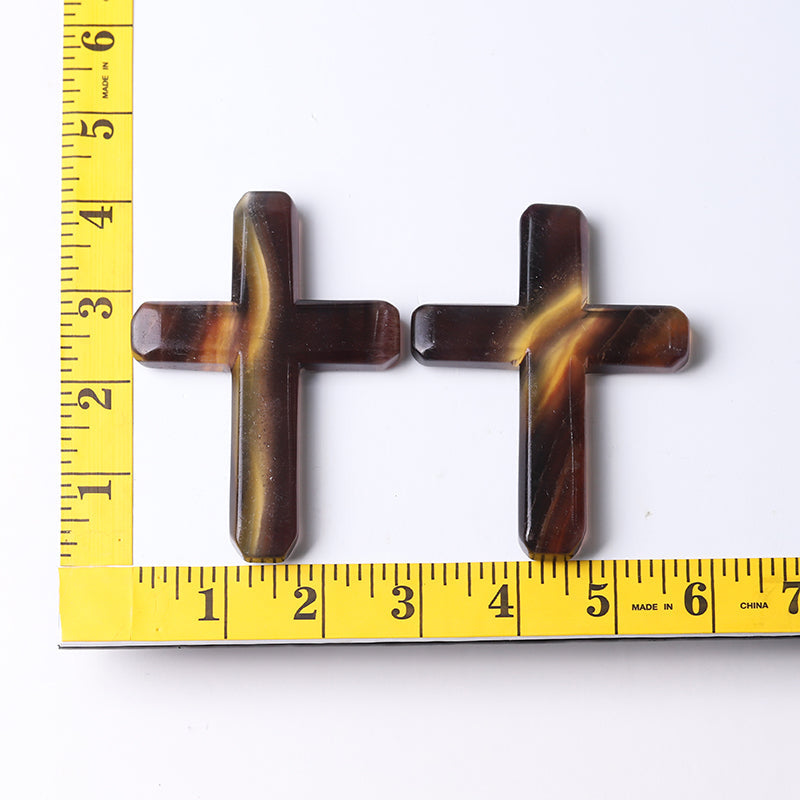 4-Inch Fluorite Cross Crystal Figurine Carving