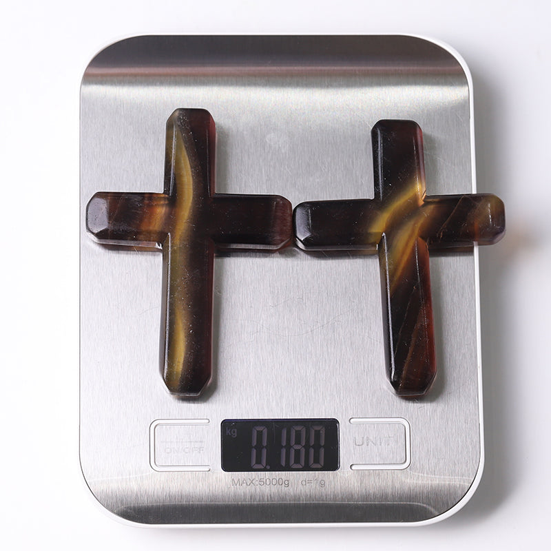 4-Inch Fluorite Cross Crystal Figurine Carving