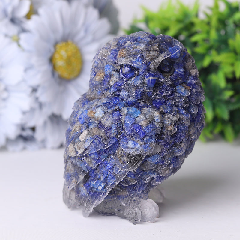 4 Inch Hand Carved Crystal Owl Figurine