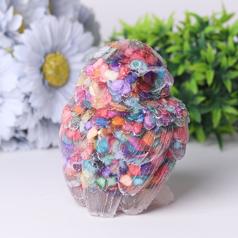 4 Inch Hand Carved Crystal Owl Figurine
