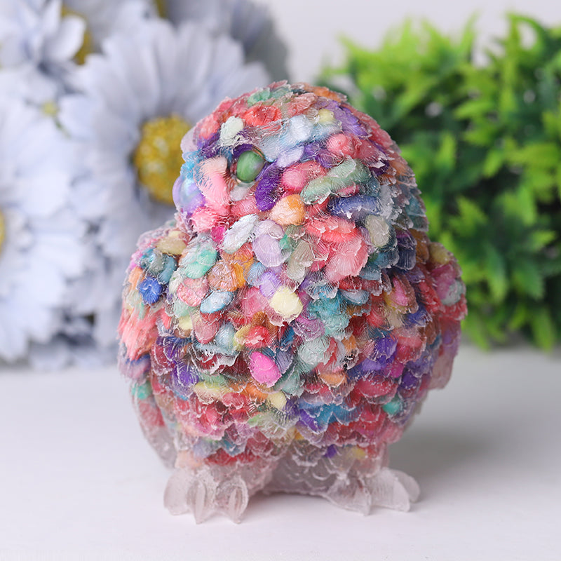 4 Inch Hand Carved Crystal Owl Figurine