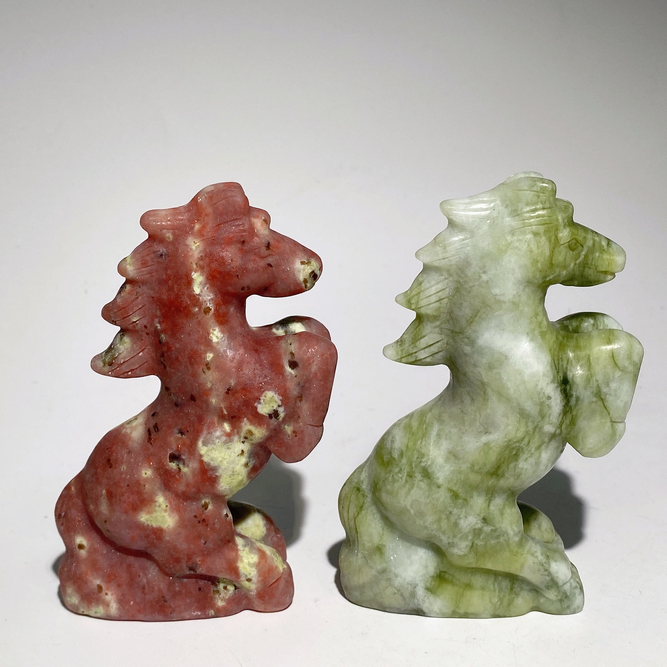 4-Inch Mixed Crystal Horse Carvings for Healing & Energy