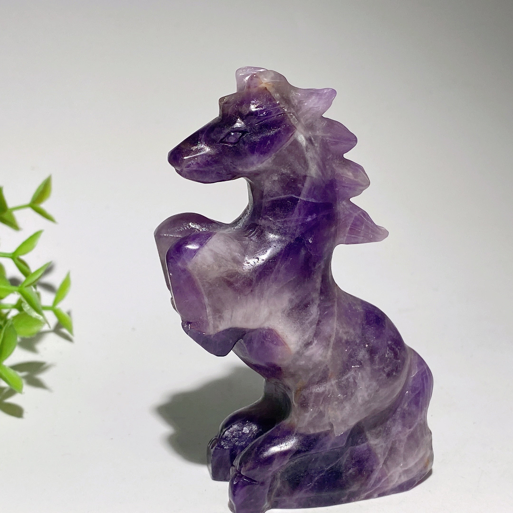 4-Inch Mixed Crystal Horse Carvings for Healing & Energy