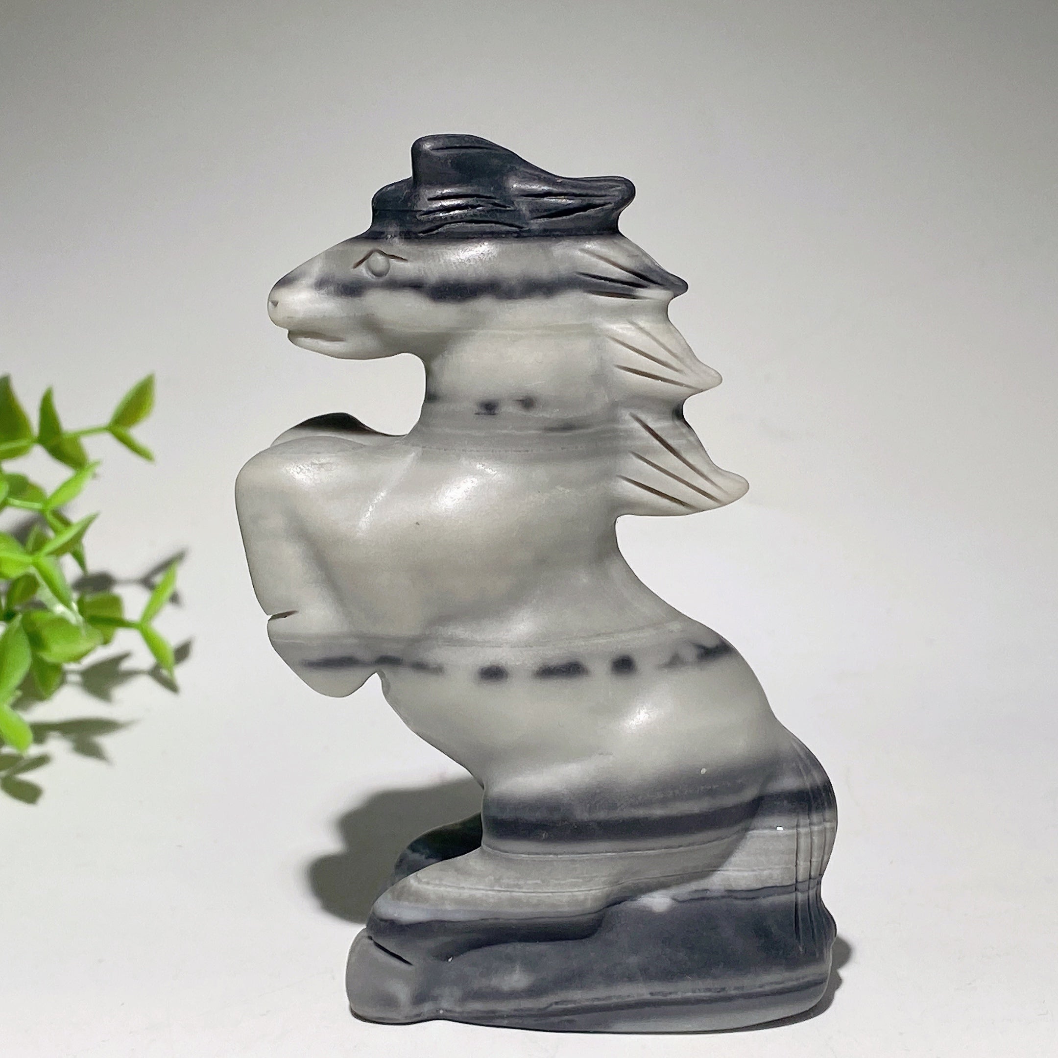 4-Inch Mixed Crystal Horse Carvings for Healing & Energy