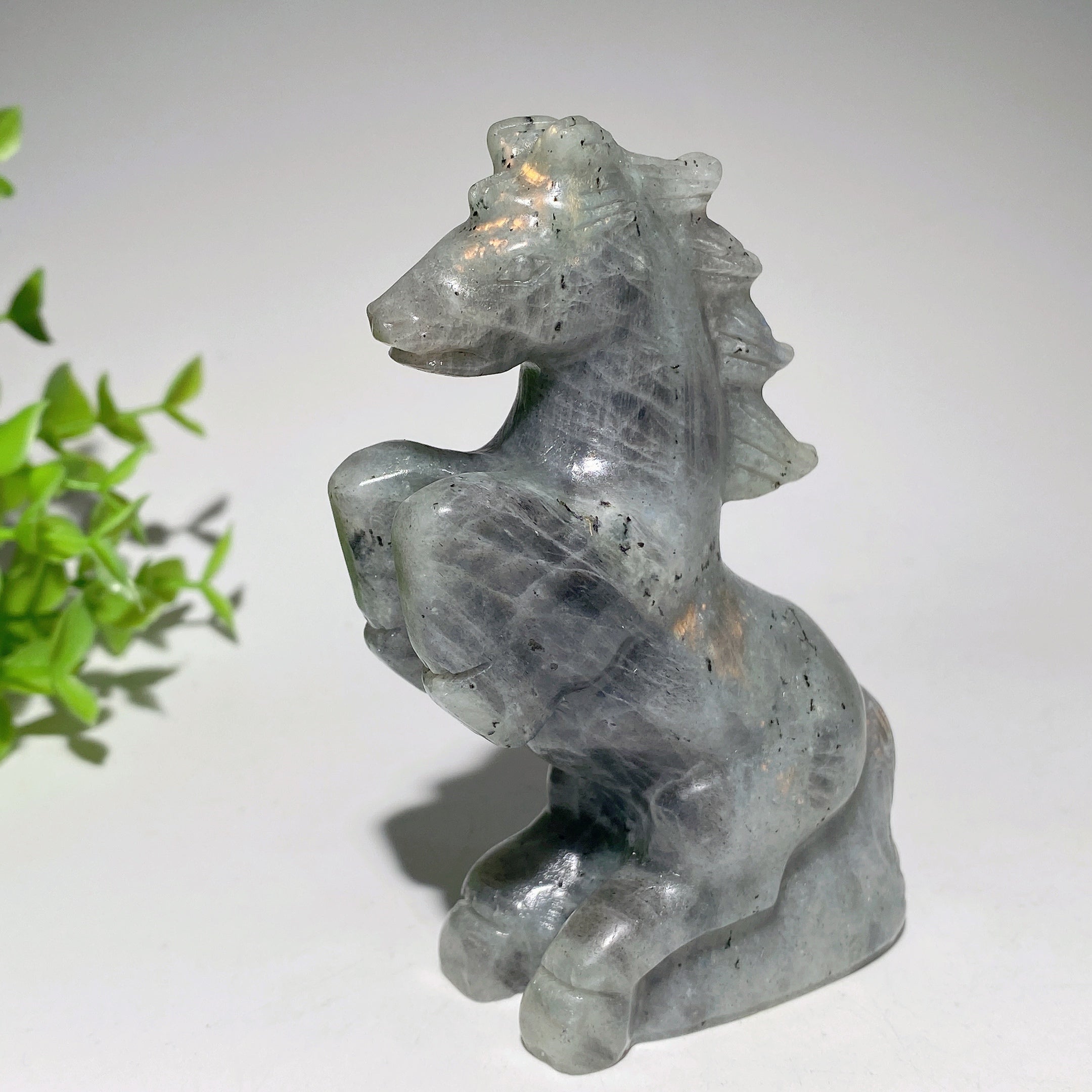 4-Inch Mixed Crystal Horse Carvings for Healing & Energy