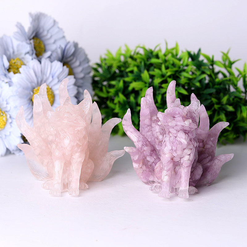 4 Inch Nine Tails Fox Crystal Figurine Carving