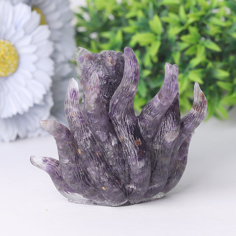 4 Inch Nine Tails Fox Crystal Figurine Carving