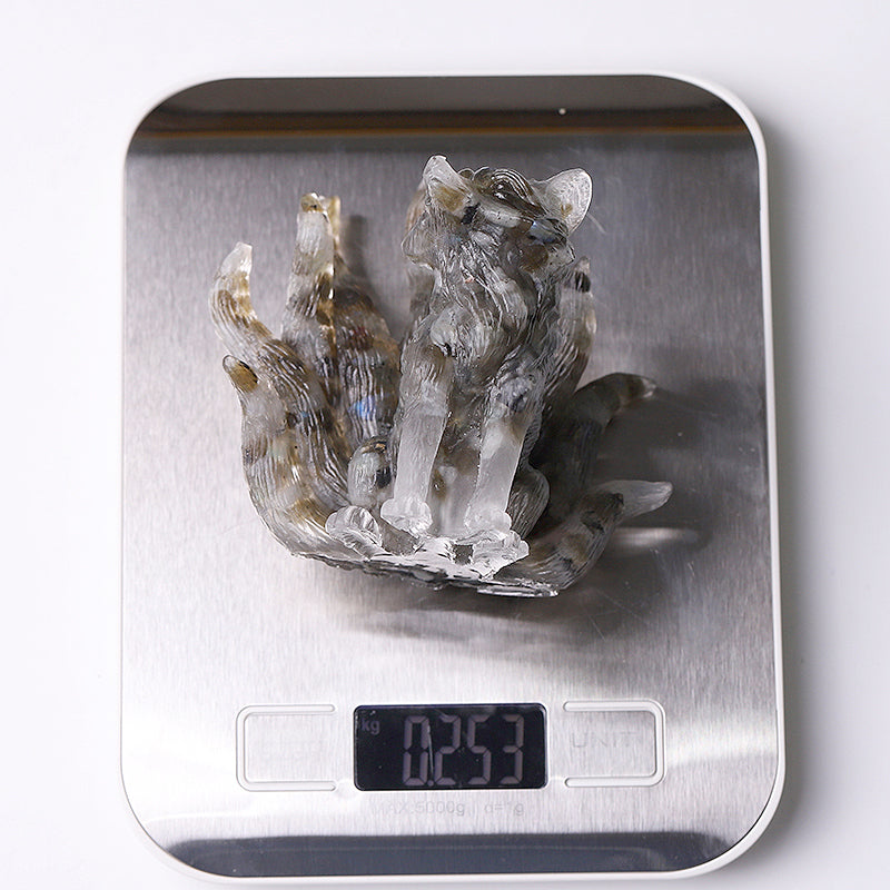 4 Inch Nine Tails Fox Crystal Figurine Carving