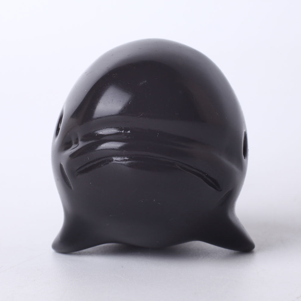 4-Inch Obsidian Crystal Whale Carving Figurine