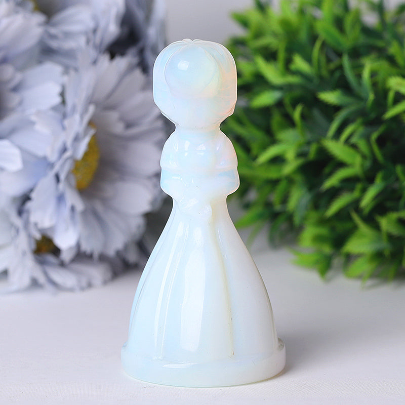 4-Inch Opalite Princess Crystal Figurine for Decoration