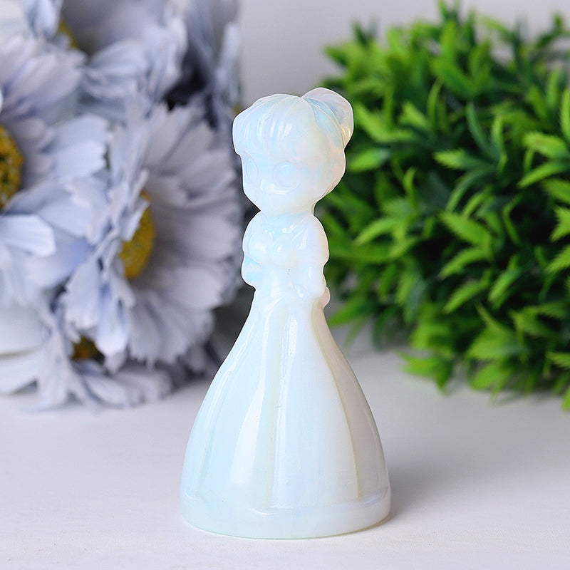 4-Inch Opalite Princess Crystal Figurine for Decoration