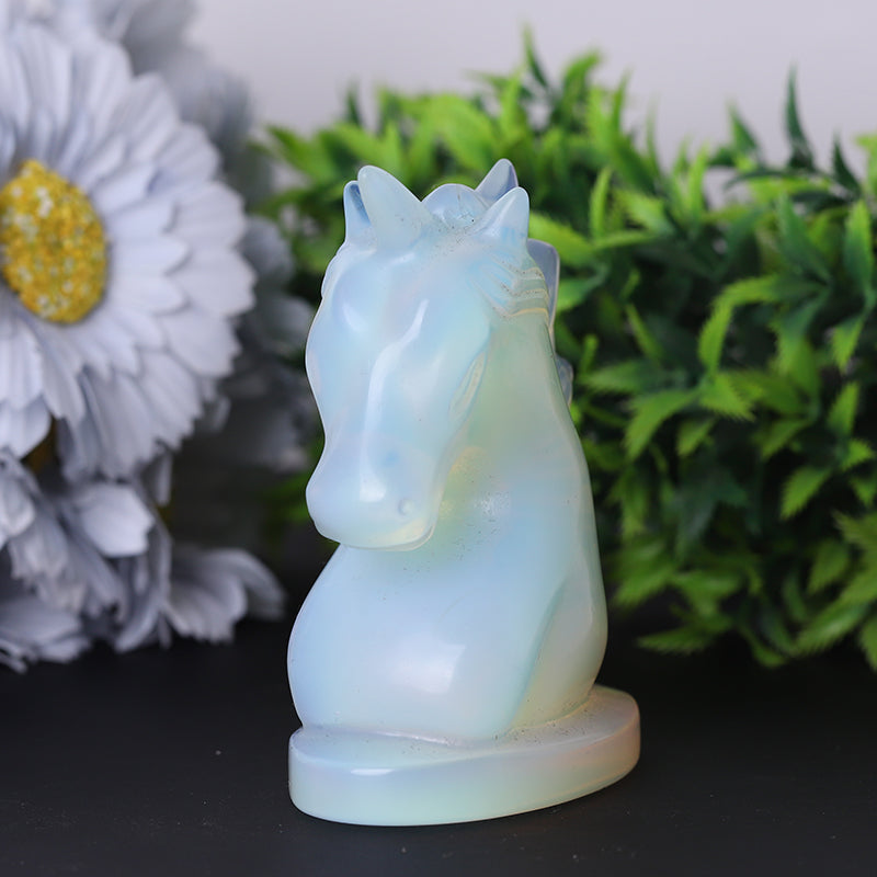 4 inch Opalite Unicorn Crystal Figurine for Collection