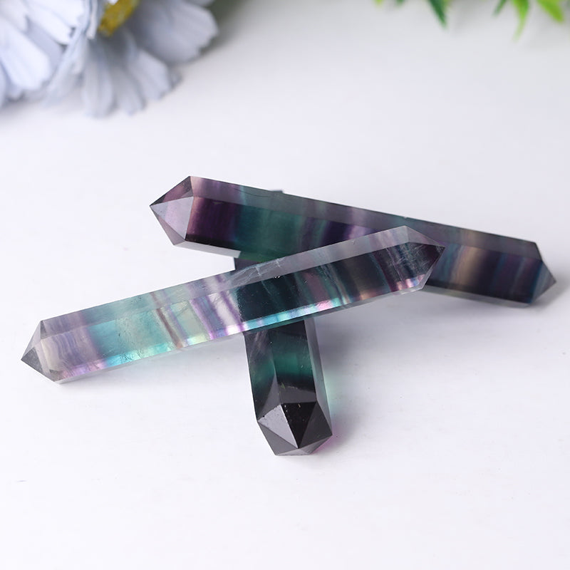 4 Inch Rainbow Fluorite Crystal Tower for Healing Energy