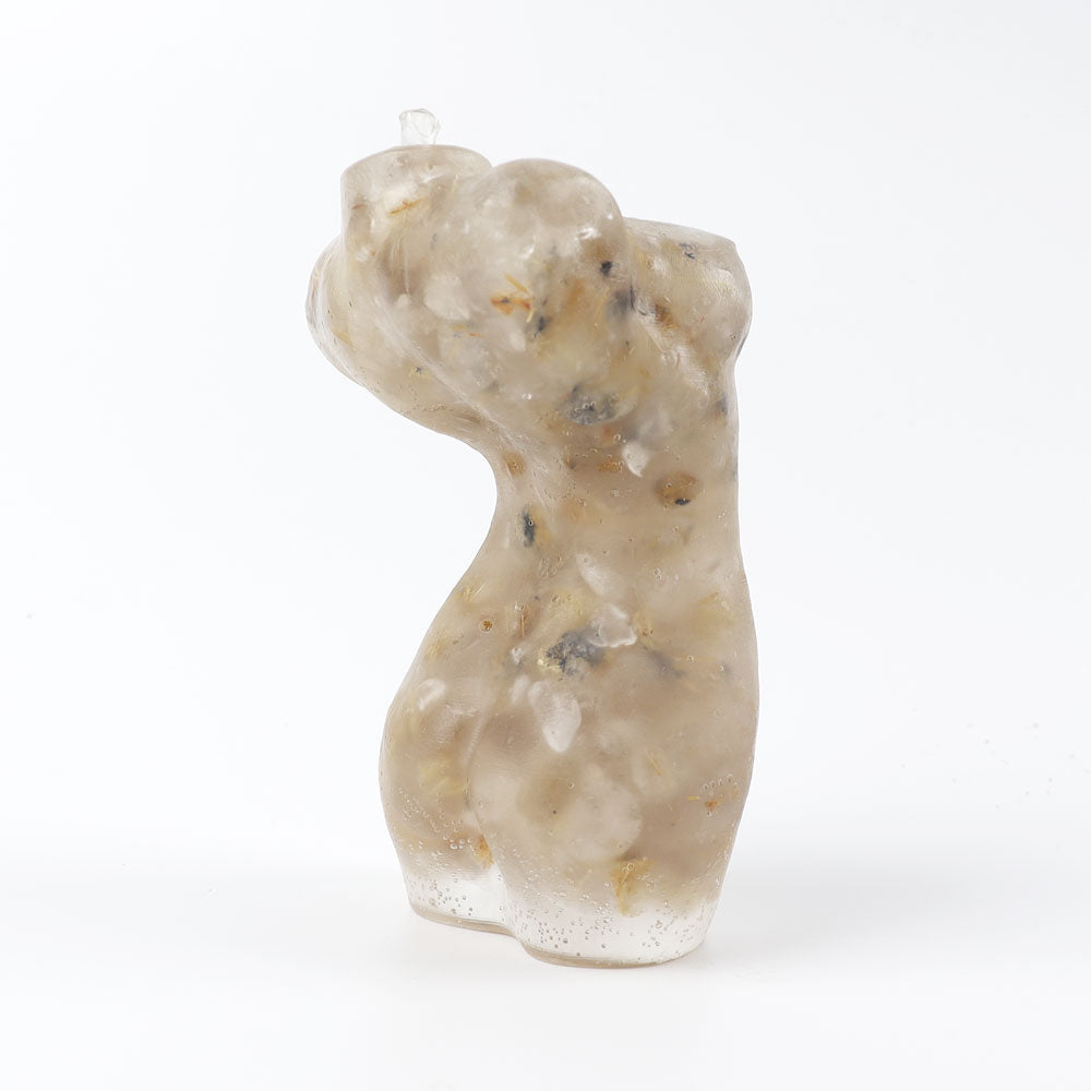 4 Inch Rutilated Crystal Resin Spiritual Statue Model