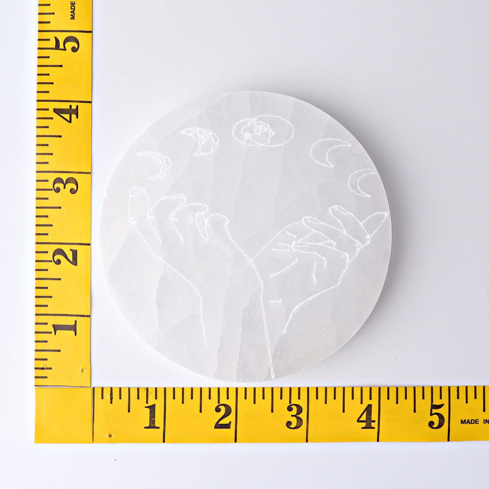 4-Inch Selenite Crystal Coaster for Energy Healing