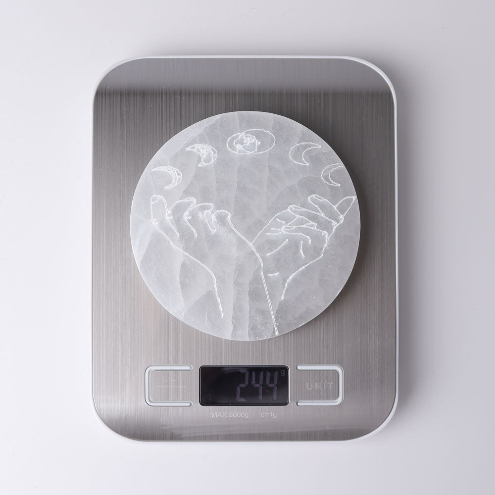 4-Inch Selenite Crystal Coaster for Energy Healing