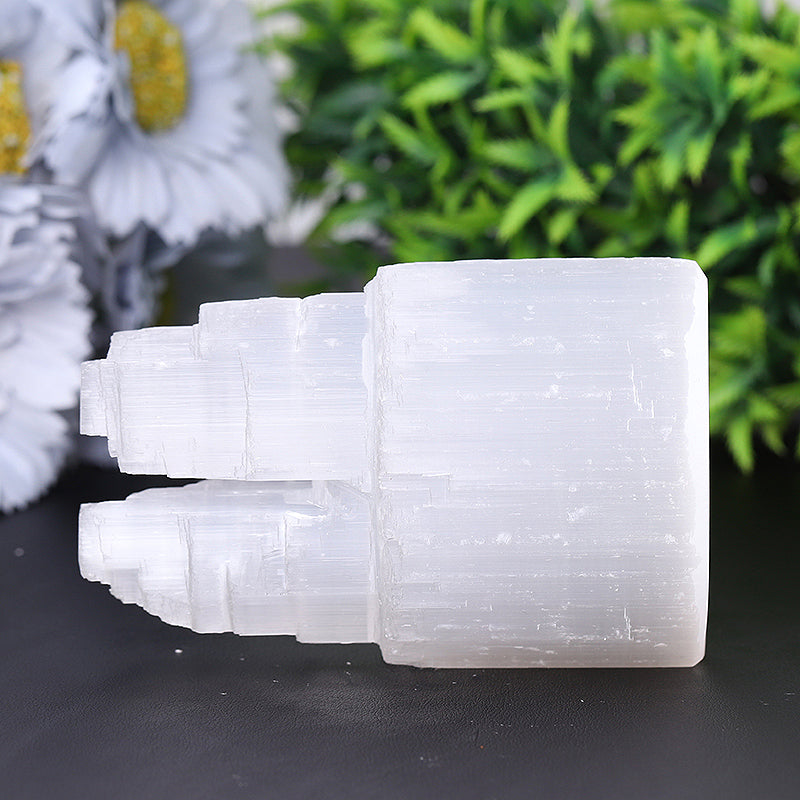 4-inch Selenite Double Twin Crystal Tower for Meditation