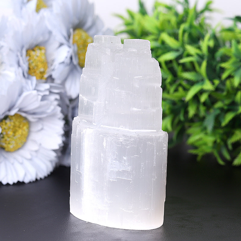 4-inch Selenite Double Twin Crystal Tower for Meditation