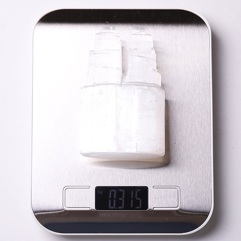 4-inch Selenite Double Twin Crystal Tower for Meditation