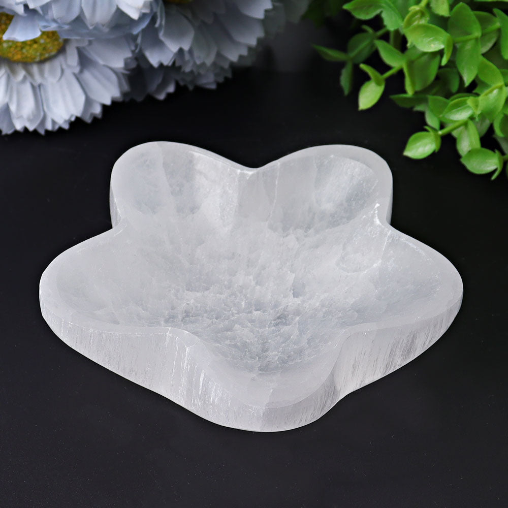4-Inch Selenite Flower Bowl for Crystal Energy Healing