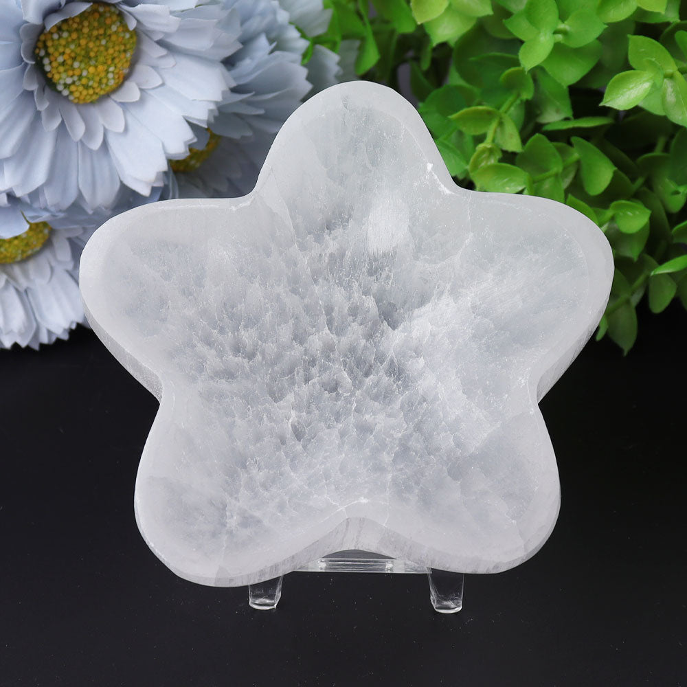 4-Inch Selenite Flower Bowl for Crystal Energy Healing