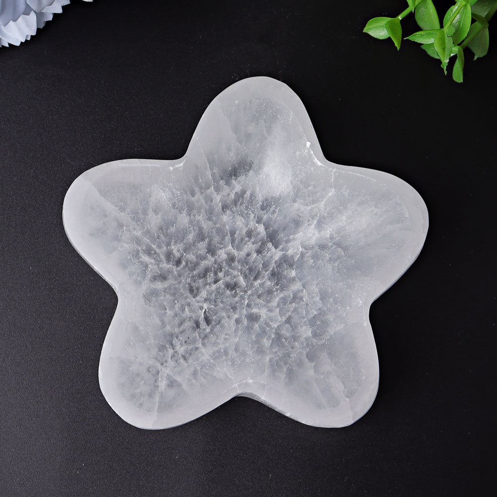 4-Inch Selenite Flower Bowl for Crystal Energy Healing