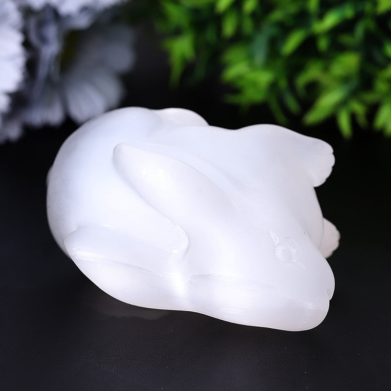 4 inch Selenite Rabbit Crystal Carving for Meditation