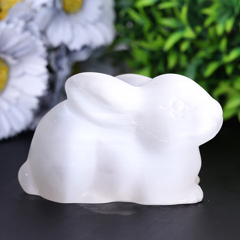 4 inch Selenite Rabbit Crystal Carving for Meditation