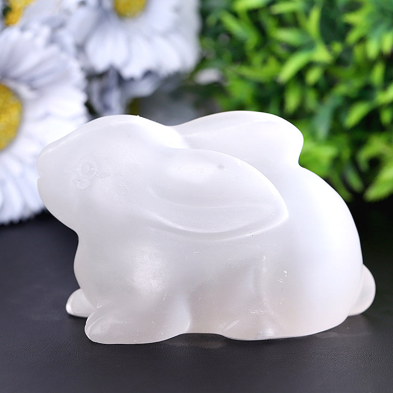 4 inch Selenite Rabbit Crystal Carving for Meditation
