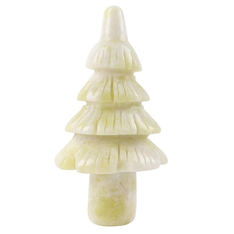 4-Inch Serpentine Jade Crystal Figurine Tree Carving