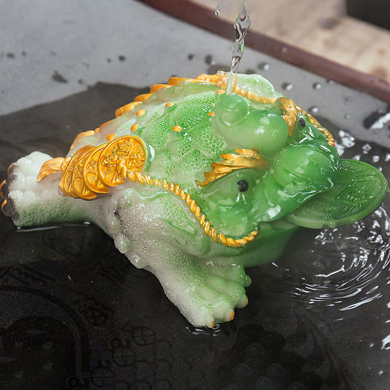 Color Changing Feng Shui Frog Resin Tea Pet Figurine