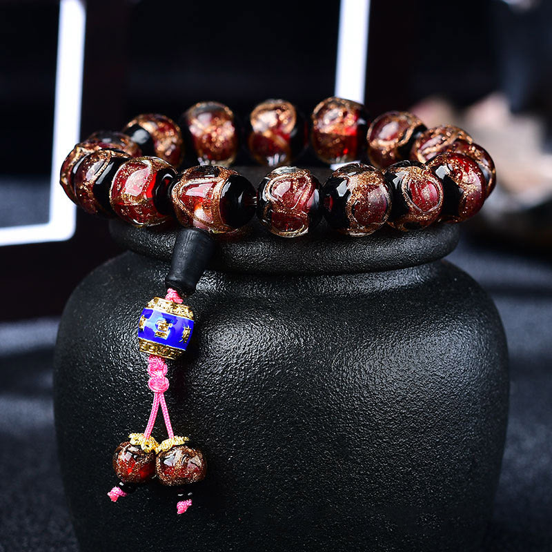 Tibetan Dragon Vein Agate Healing Bracelet 14mm