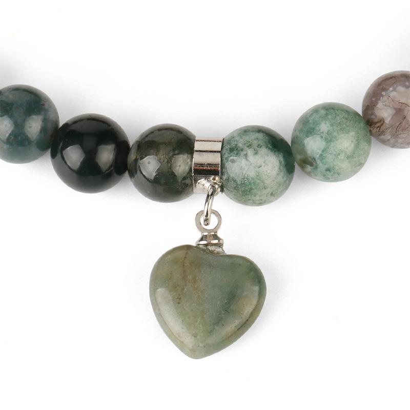 8mm Clear Quartz Love Heart Healing Bracelet for Balance