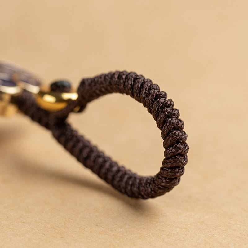 Small Leaf Red Sandalwood & Ebony Wood Protection Key Chain