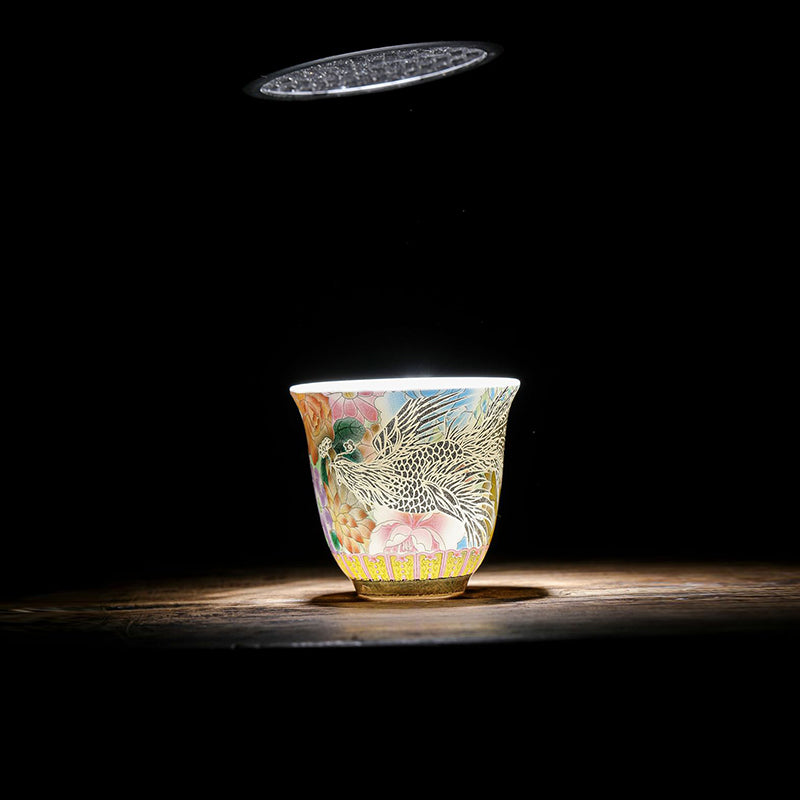 Dragon & Phoenix Ceramic Teacup 50ml | Zen Decor