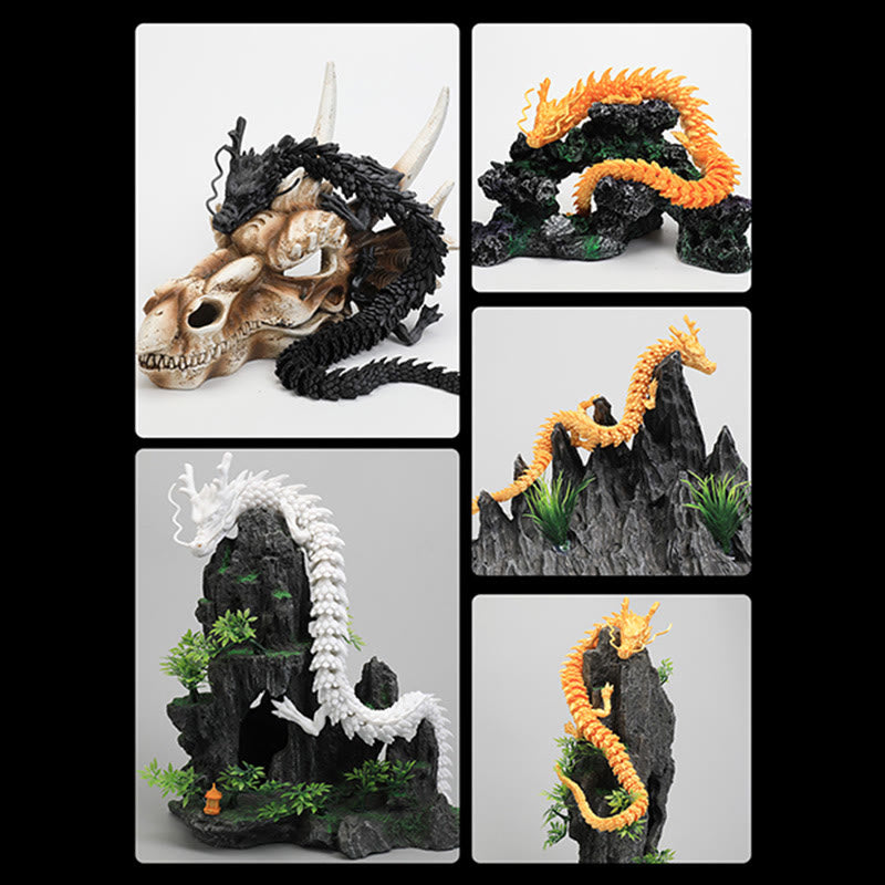 Luminous Feng Shui Dragon Statue 45cm for Luck & Protection