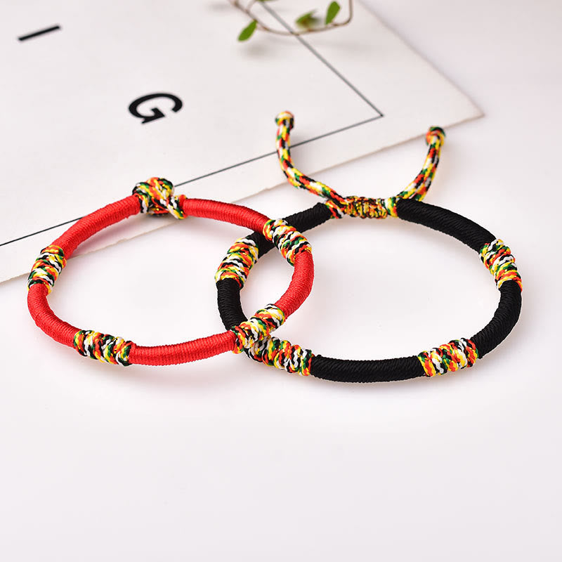 Red String Protection Bracelet with Tibetan King Kong Knot