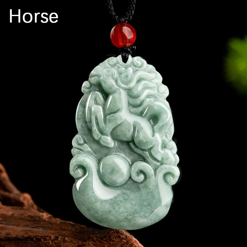 Green Jade 12 Chinese Zodiac Luck | Prosperity Necklace