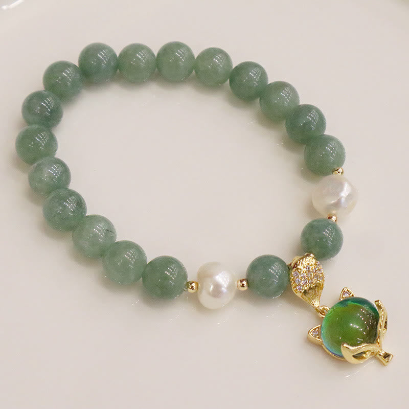 Jade Prosperity Charm Bracelet 14-16cm Color-Changing Fox