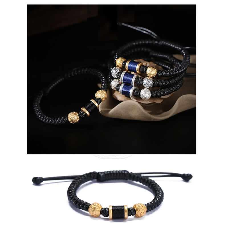 999 Sterling Silver Copper Coin Balance Bracelet for Spiritual Protection