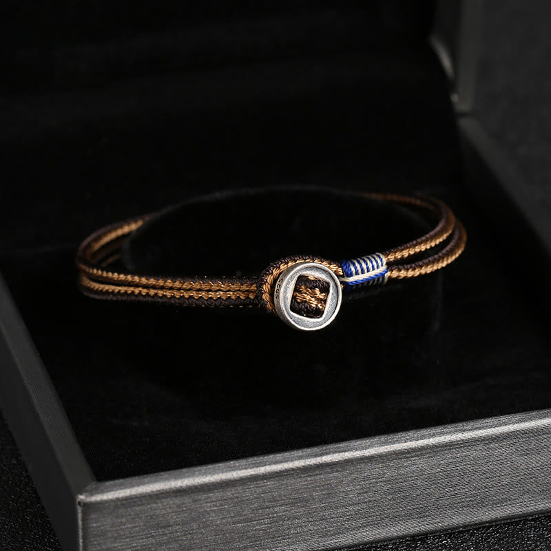 925 Sterling Silver Handmade Protection Weave String Bracelet