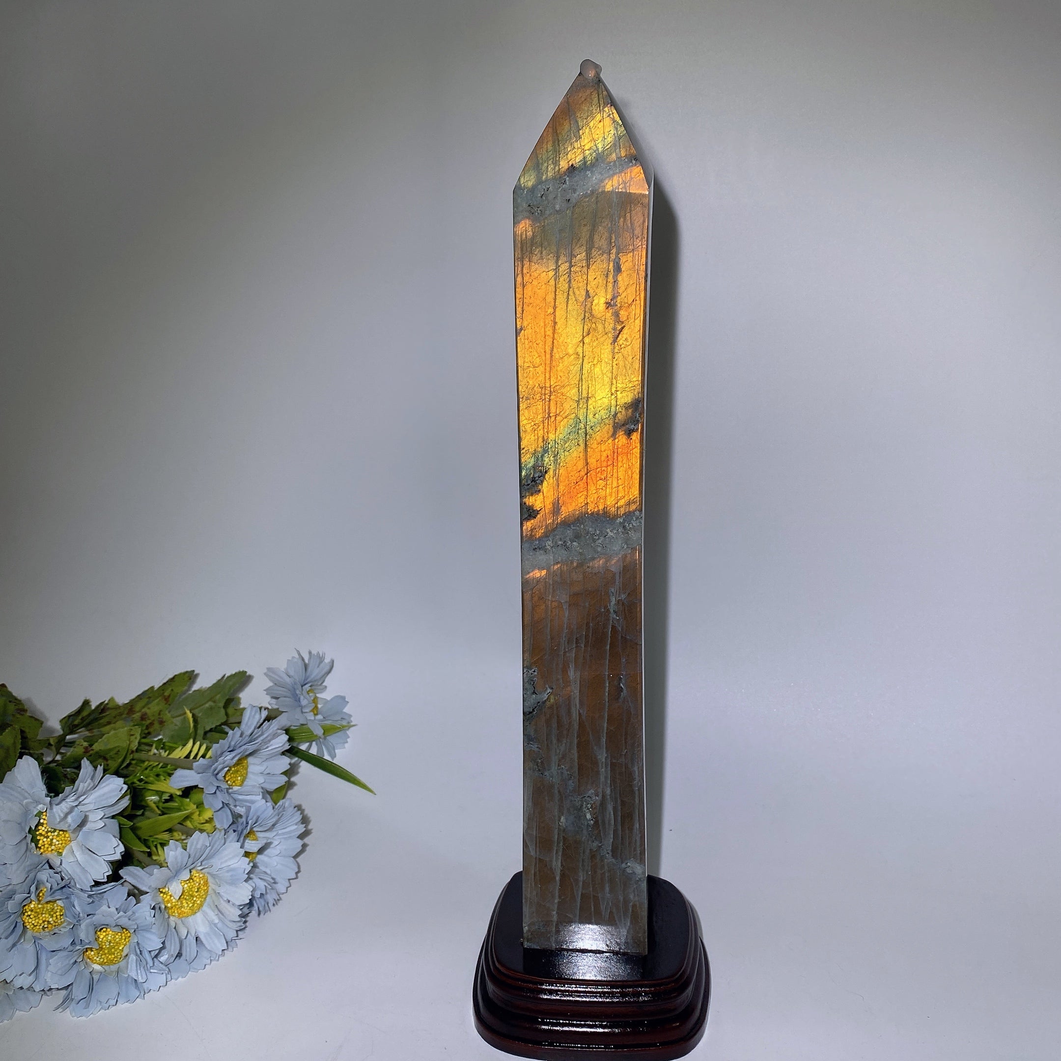 42cm Large Sunset Flash Labradorite Crystal Tower for Healing