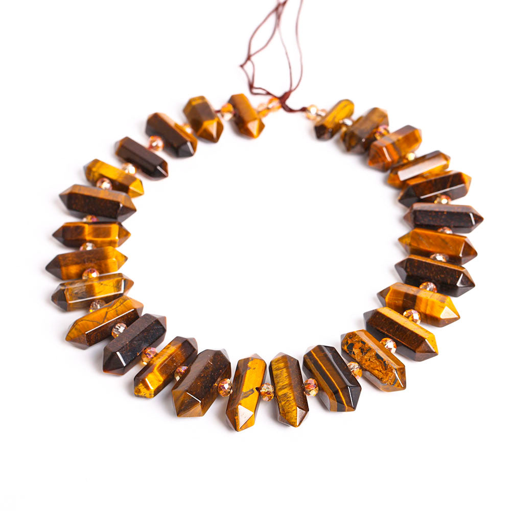 42cm Tiger Eye Crystal Chain String for DIY Healing
