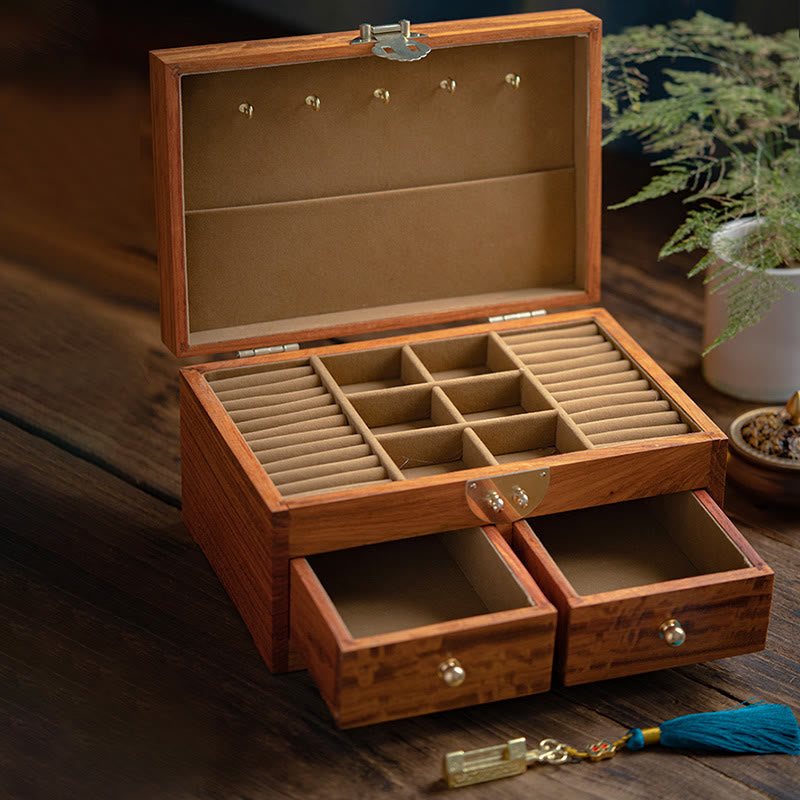 Handmade Rosewood Jewelry Storage Box 25.5cm Large Lockable