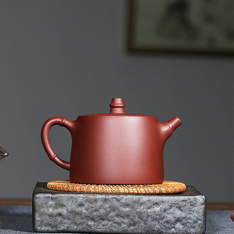 Handmade Purple Clay Bamboo Kung Fu Teapot 260ml