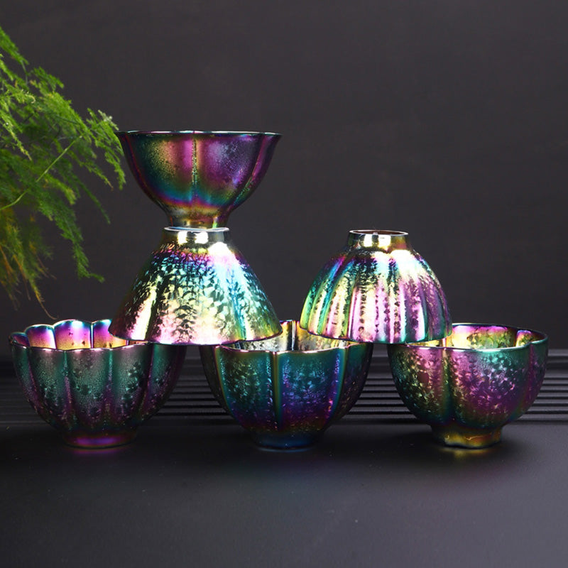 Rainbow Color Jianzhan Ceramic Zen Decor Teacup