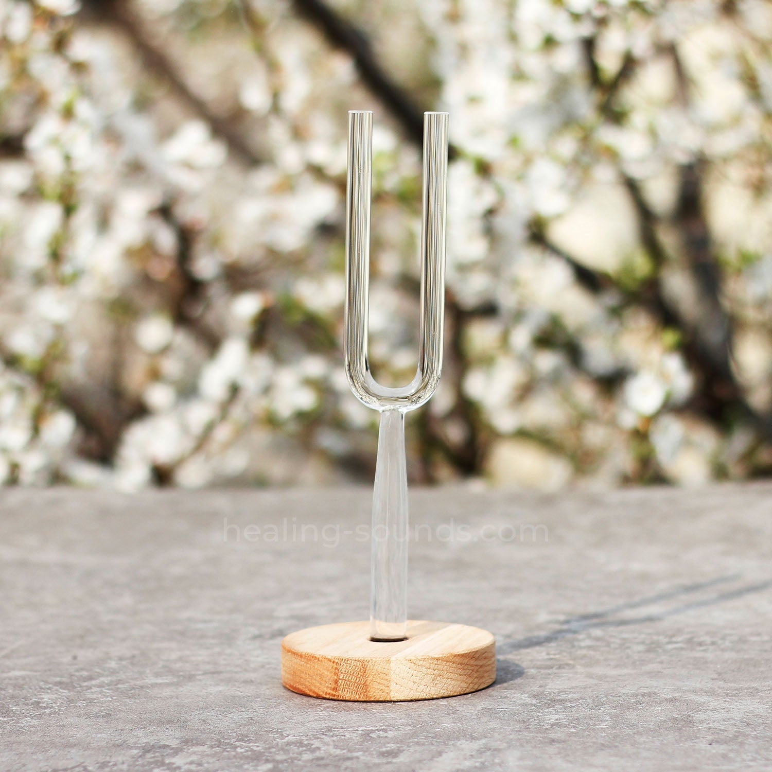 432 Hz Clear Crystal Tuning Fork Set with Box - 8pc - 10 mm/20 mm