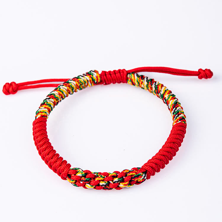 Handmade Red String Bracelet for Protection & Luck, Tibetan Style