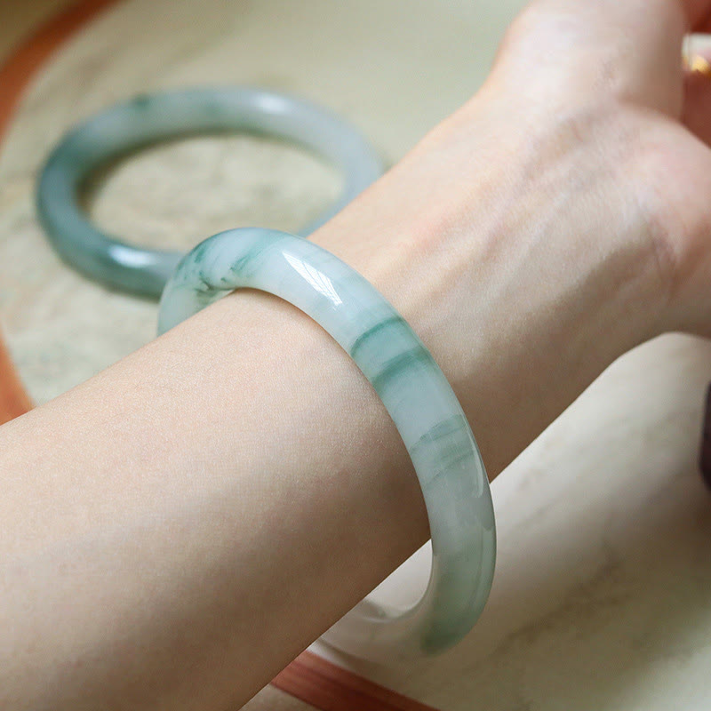 Natural Jade Luck Prosperity Bangle Bracelet 56mm